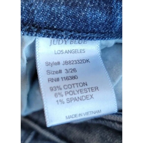 Judy Blue Womens 3 29x29 Jeans Boyfriend Mid Rise Distressed Stretch Logo Medium - Picture 13 of 16